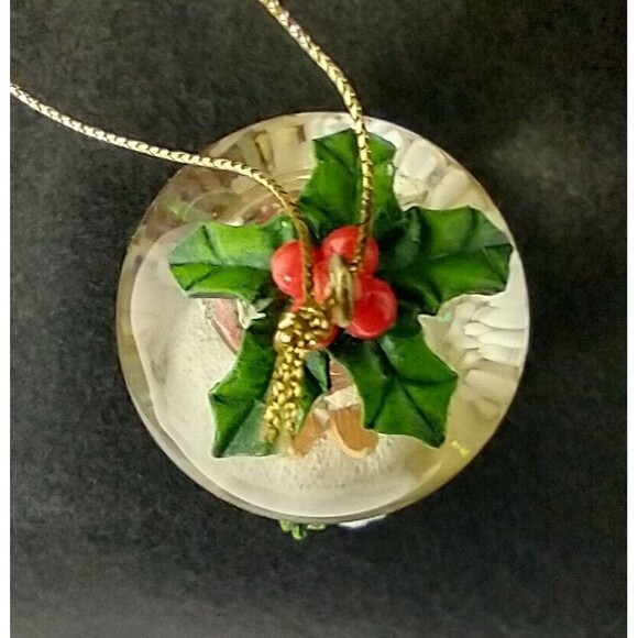 Snow Globe Bear On Skis Basket w/Trees Cardinal on Hat* New In Box * - Picture 6 of 7